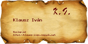 Klausz Iván névjegykártya